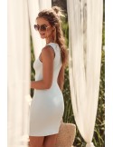 Ribbed dress with a cutout, blue FG608 - Online store - Boutique